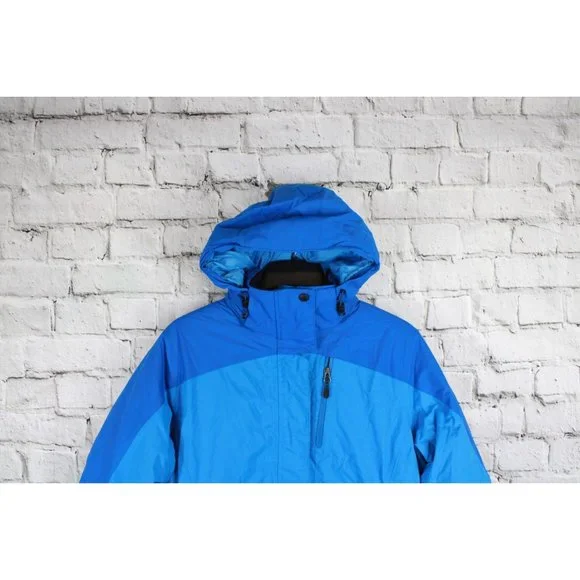LL Bean Blue Jay Nylon Rugged Ridge Waterproof Breathable Hooded Parka L - Picture 3 of 10